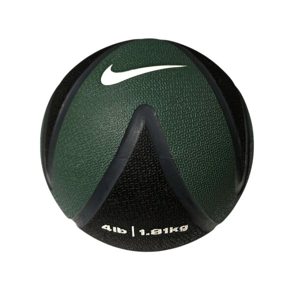 Nike Medicine Ball 4lb 1.81kg Textured Grip Weighted Training Gym Green Black - Picture 9 of 9